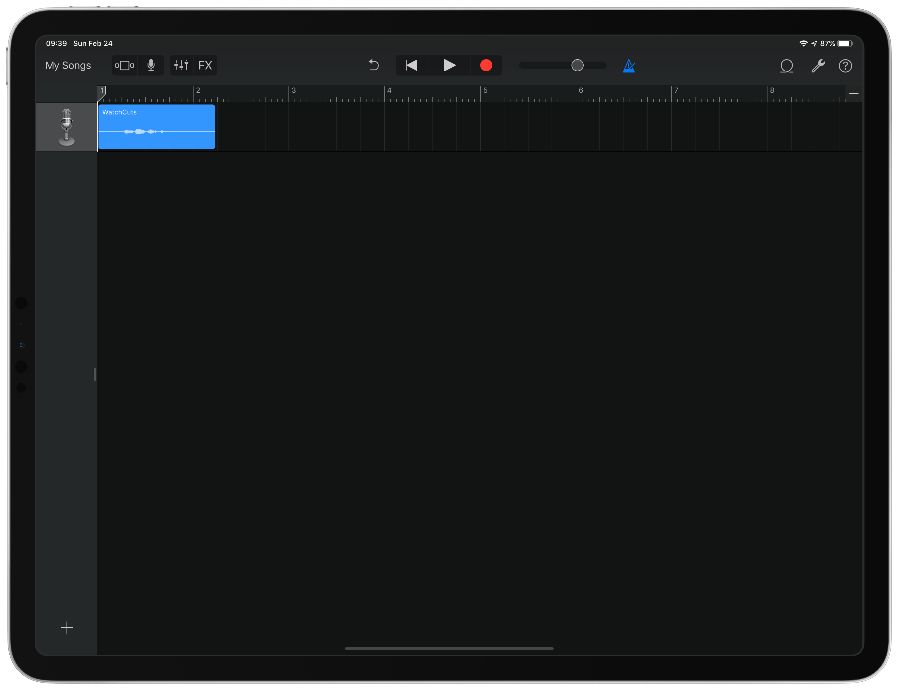 GarageBand File in Track View